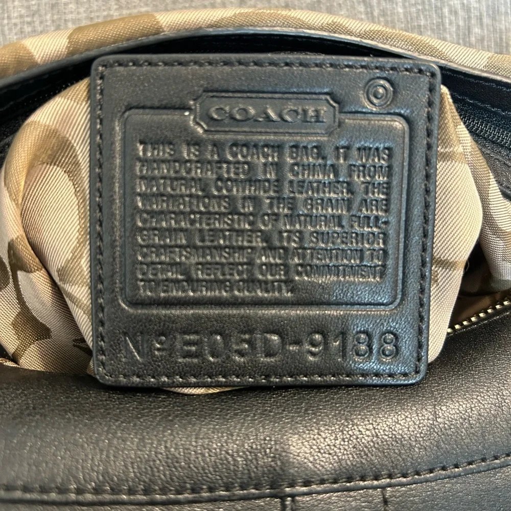 Coach Black Leather Slim Duffle 9188 Bag